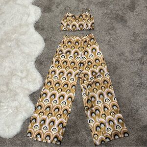 House of Harlow 1960 Art Deco Top & Bottom Set (Top Size M Pants Size S)